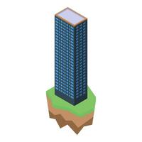Isometric skyscraper on small earth section vector
