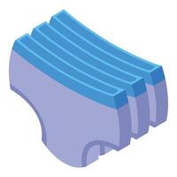 illustration of baby diapers in isometric view with a soft purple shade vector