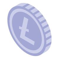 Illustration of a lavender litecoin symbol, representing digital blockchain currency vector