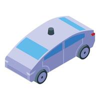 isométrica ilustración de un estilo de dibujos animados policía coche en un blanco antecedentes vector