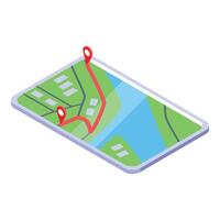 Digital map navigation on smartphone illustration vector