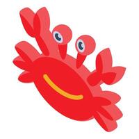 Colorful and friendly cartoon crab character with a big smile, isolated on white background vector