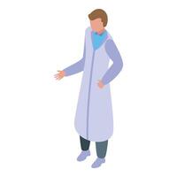 Isometric doctor character in lab coat vector