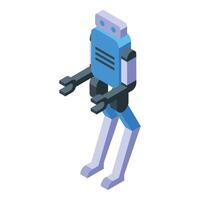 3d isometric illustration of a modern, stylized robot standing in a neutral pose vector