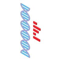 Isometric dna strand with highlighted genes vector