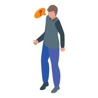 Confused man with question mark speech bubble vector
