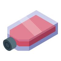 Isometric illustration of a pink eraser vector