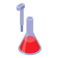 Isometric laboratory flask and pipette illustration vector