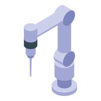 illustration of an isometric robotic arm, typically used in automation vector