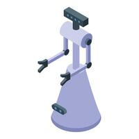 Digital isometric illustration of a modern microscope for scientific research vector