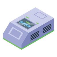 Isometric illustration of modern printing device vector