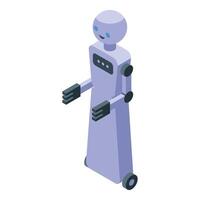 Colorful isometric illustration of a modern robot assistant with a friendly design vector