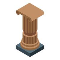 Isometric illustration of an ancient column vector