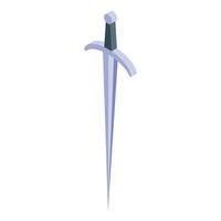 Simplistic illustration of a medieval sword with a purple blade on a white background vector