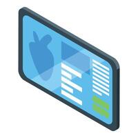 Isometric illustration of mobile health app interface vector