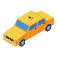 isométrica amarillo Taxi taxi icono vector