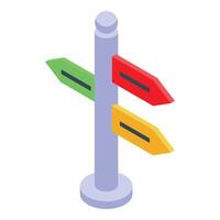 Colorful isometric direction signpost illustration vector