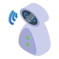 Cute cartoon robot with wifi signal vector
