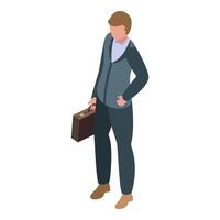 Isometric illustration of a professional businessman with a briefcase vector