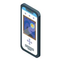 Isometric smartphone with art gallery app vector