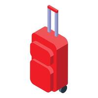 Isometric red travel suitcase on a white background vector