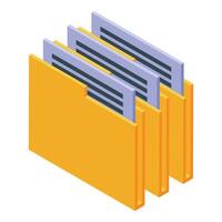 illustration of isometric file folders, suitable for organization and office themes vector