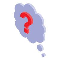 Isometric question mark thought bubble vector