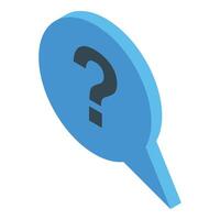 Isometric blue speech bubble with question mark vector