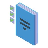 Isometric checklist with blue document concept vector