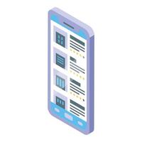 Isometric smartphone with user reviews vector