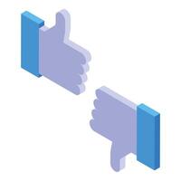 Isometric like and dislike icons vector