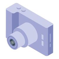 3d illustration of a modern isometric digital camera in a pastel color scheme vector
