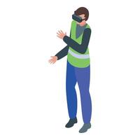 Isometric vr experience user illustration vector