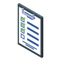 Isometric checklist icon with check marks vector