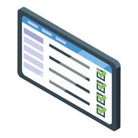 Isometric checklist icon on blue background vector