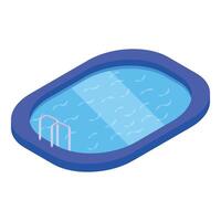 Vibrant, isometric of a swimming pool with ladder, perfect for design projects vector
