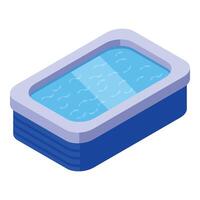 Bright isometric illustration of an inflatable pool on a white background vector