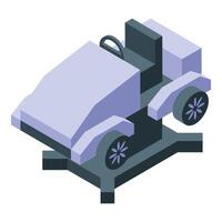 Colorful illustration of a stylized isometric car in shades of purple and gray vector