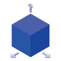 Isometric blue cube with arrows vector