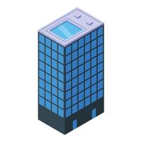 Isometric skyscraper with rooftop pool vector