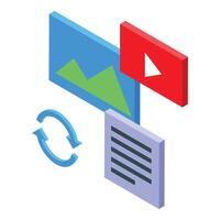 Isometric online interface concept vector