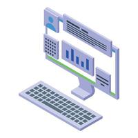 Isometric desktop computer illustration vector
