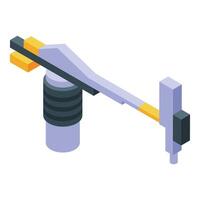Isometric rendering of a mechanical arm component vector