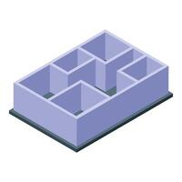 3d render of an isometric view of a house foundation blueprint vector