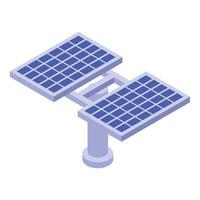 Isometric graphic of solar panels, depicting renewable energy sources vector