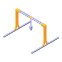 graphic of an isometric crane used in construction, with a minimalist design vector