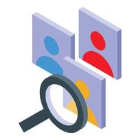 Isometric concept of user research vector