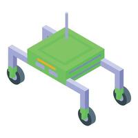 Isometric illustration of a green robotic quadruped vector