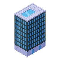 Isometric skyscraper with rooftop pool vector