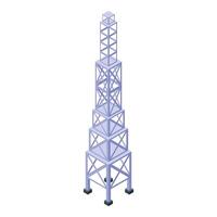 detallado ilustración de un isométrica comunicación torre en un blanco antecedentes vector